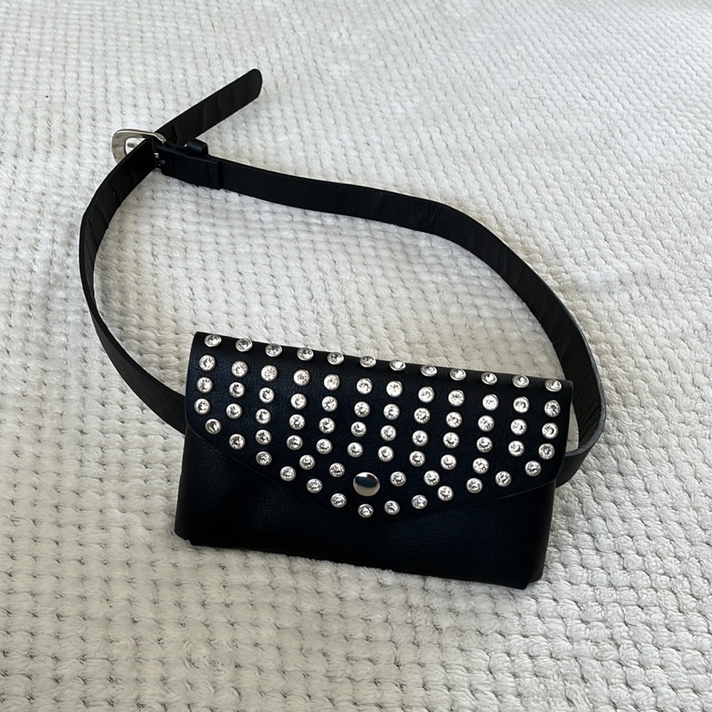 Black and Silver Belt Bag
